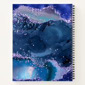 Carnet Bleu foncé et violet Parties scintillant Agate océ (Dos)