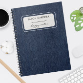 Carnet Bleu foncé Jean Denim Texture Tissu Imprimer