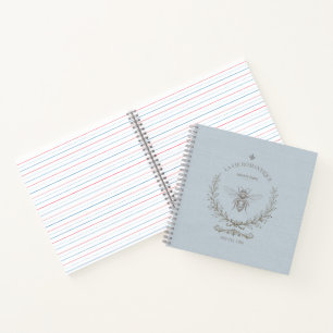 Carnet Bleu français abeille miel vintage campagne frança