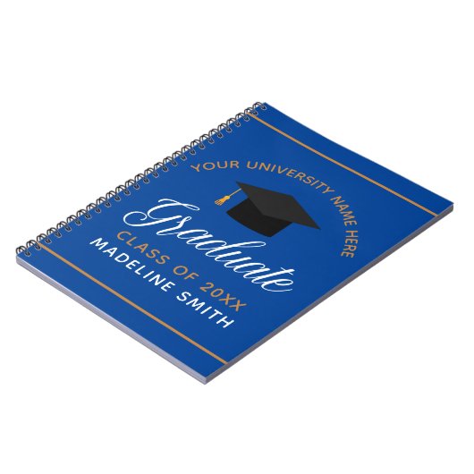 Carnet Bleu Gold Graduation Custom Class of 2023 Graduate (Côté gauche)