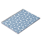 Carnet Bleu gris blanc Liberté motif floral élégant Pop (Côté gauche)
