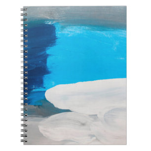 Carnet Bleu, gris et blanc Art Abstrait peinture noir