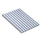 Carnet Bleu gris et blanc rayures de bonbons (Côté Droit)