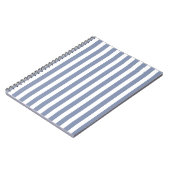 Carnet Bleu gris et blanc rayures de bonbons (Côté gauche)