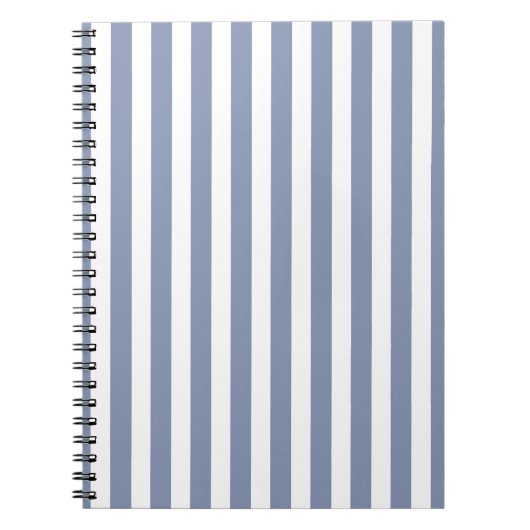 Carnet Bleu gris et blanc rayures de bonbons (Devant)