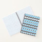 Carnet Bleu gris foncé Nom Herringbone géométrique (Intérieur)