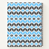 Carnet Bleu gris foncé Nom Herringbone géométrique (Dos)