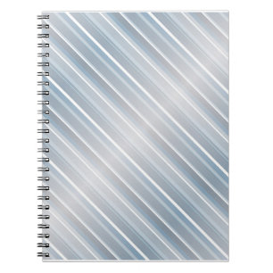 Carnet Bleu gris rayé élégant