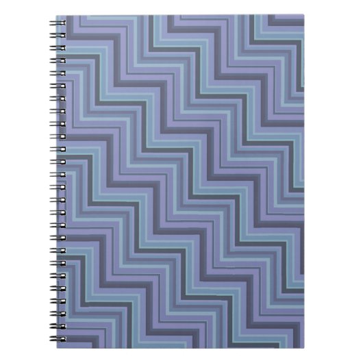Carnet Bleu gris rayures motif (Devant)