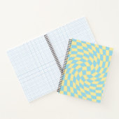 Carnet Bleu jaune rétro Pastel Chèques déformés À damiers (Intérieur)