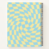 Carnet Bleu jaune rétro Pastel Chèques déformés À damiers (Dos)
