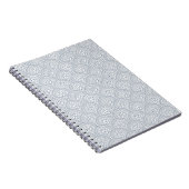 Carnet Bleu mandala vagues motif sur fond blanc (Côté Droit)