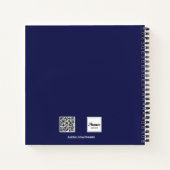 Carnet Bleu marine blanc photo personnalisée (Dos)