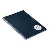 Carnet Bleu marine classique Pin-rayé - monogramme fait (Côté Droit)