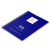 Carnet Bleu marine monogramme initiales affaires (Côté gauche)