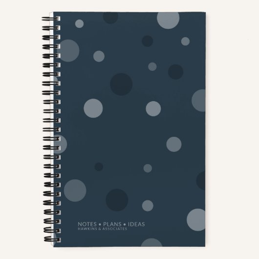 Carnet Bleu marine pois pop spirale (Recto)