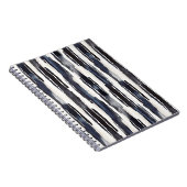 Carnet Bleu Marine Rayures Blanches (Côté Droit)