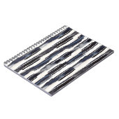 Carnet Bleu Marine Rayures Blanches (Côté gauche)