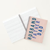Carnet Bleu Marine Script Fête des pères Ocean Modern Jou (Intérieur)