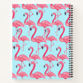 Carnet Bleu mignon rose Été Peint Flamingo Motif Bleu (Dos)