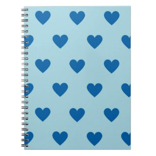 Carnet Bleu mignon simple Motif de coeur