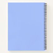 Carnet Bleu minimaliste Pastel Plain Nom personnalisable (Dos)