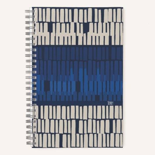 Carnet Bleu Moderne Abstrait Géométrique (Recto)