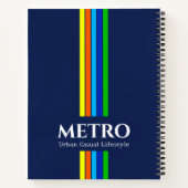 Carnet Bleu Moderne Décontracté Logo d'entreprise Bandes  (Dos)