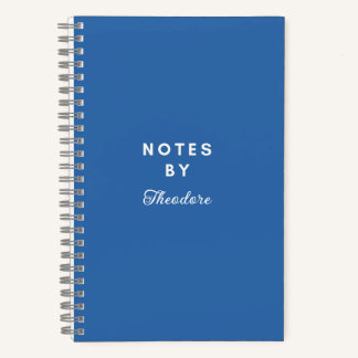 Carnet bleu moderne personnalisé