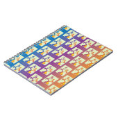 Carnet Bleu moderne, violet, orange Tulip Couple Floral (Côté gauche)