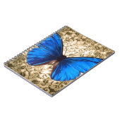 Carnet Bleu monarque papillon damassé art Vintage (Côté gauche)