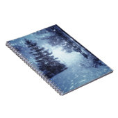 Carnet Bleu Moonlit Forêt magique Scène d'hiver (Côté Droit)