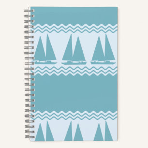 Carnet Bleu Nautique Voilier Côtière Stripes