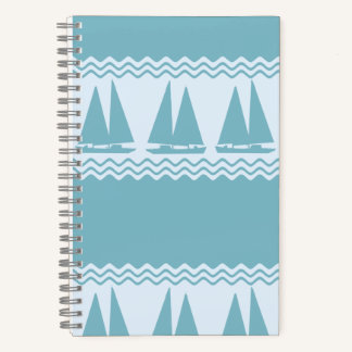 Carnet Bleu Nautique Voilier Côtière Stripes