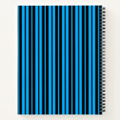 Carnet Bleu Noir Grilles Verticales Design Motif (Dos)
