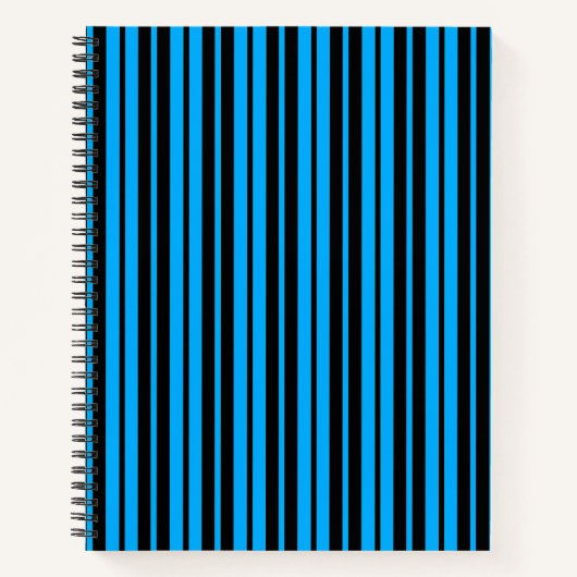 Carnet Bleu Noir Grilles Verticales Design Motif (Devant)
