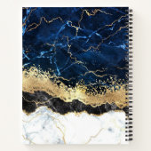 Carnet Bleu noir Marbre blanc (Dos)