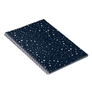 Carnet Bleu Nuit Classique et Étoiles Blanches Motif Patr