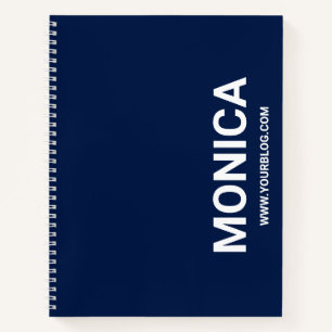 Carnet Bleu Nuit et Blanc Personnalisé Gras