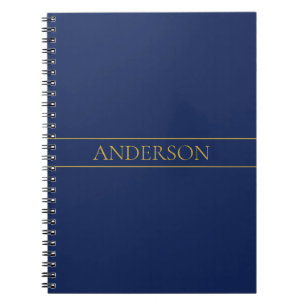 Carnet Bleu Nuit & Or Nom Nom de famille ou Entreprise