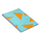 Carnet Bleu, orange, cool, tendance, moderne triangle mot (Côté Droit)