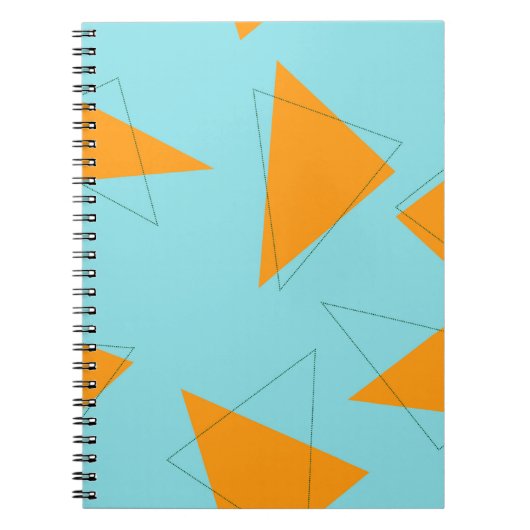 Carnet Bleu, orange, cool, tendance, moderne triangle mot (Devant)