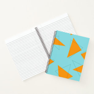 Carnet Bleu, orange, cool, tendance, moderne triangle mot