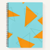 Carnet Bleu, orange, cool, tendance, moderne triangle mot (Devant)