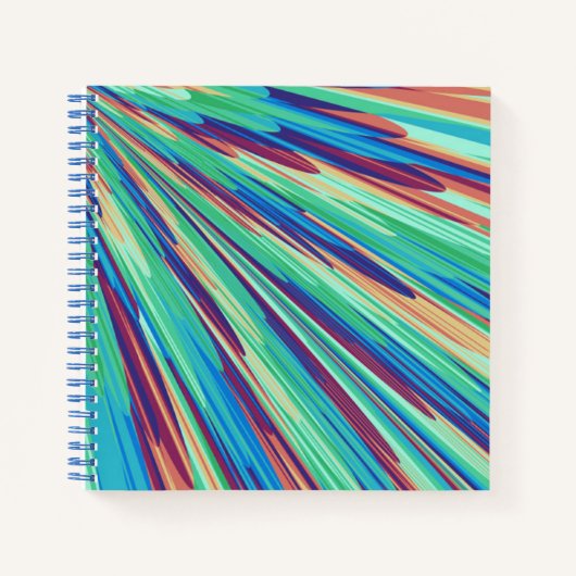 Carnet Bleu orange Turquoise Abstrait (Devant)