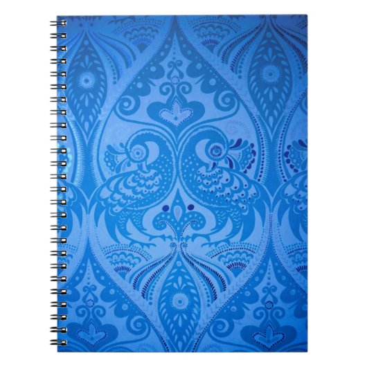 Carnet Bleu Oriental Peacock Birds (Devant)