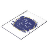 Carnet Bleu Paint Stroke & Gold Géométrique Chic (Côté gauche)