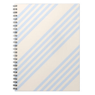 Carnet Bleu pâle et beige cinq rayures motif