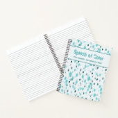 Carnet Bleu personnalisé, gris Abstrait éclat de couleur (Intérieur)