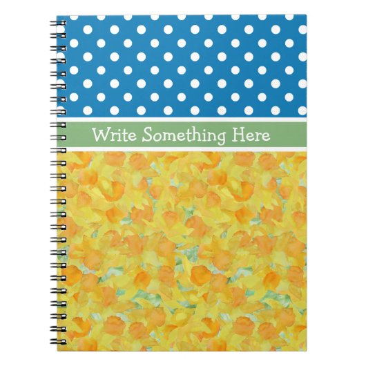 Carnet Bleu, Pois blancs et jonquilles (Devant)